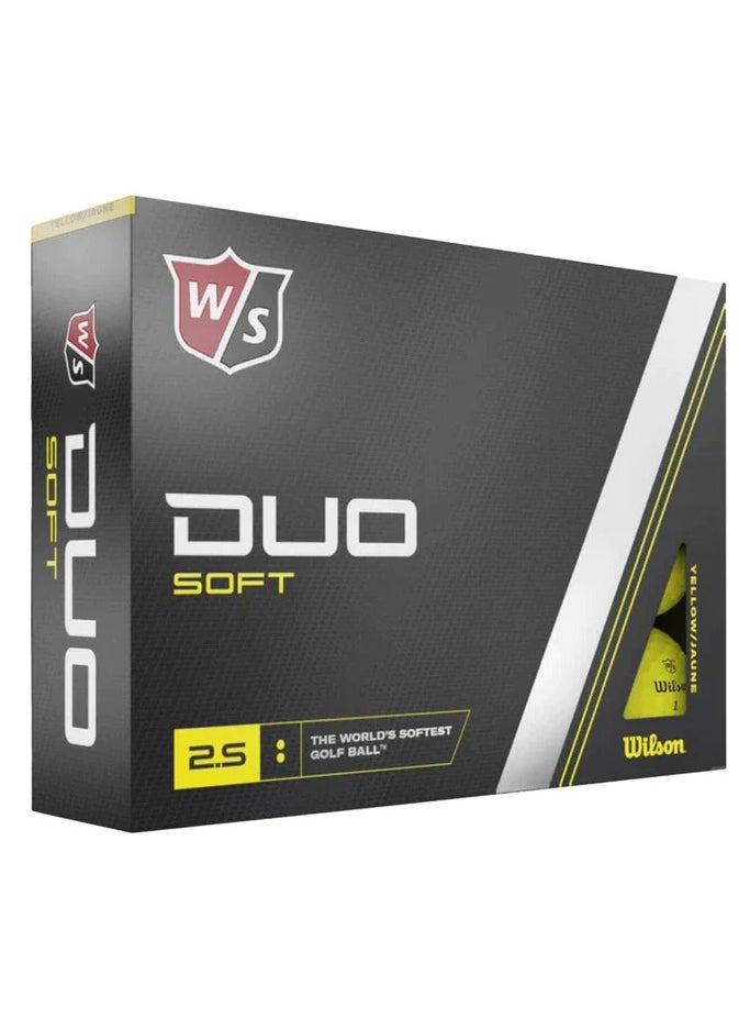 Wilson Duo Soft Yellow 12 Golf Balls  - Image 2