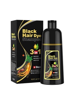 Meidu Shampoo Shop Black Hair Dye Shampoo 3 in 1 for Gray Hair, Black Hair Dye for Women Men, Hair Color Herbal Ingredients Natural (500ml,16.9oz) 