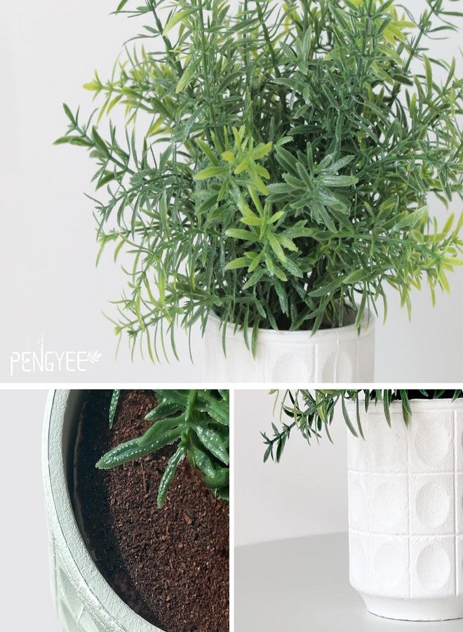 PENGYEE 4 Pack Small Fake Plants in Pulp Pots for Home Decor, Rustic Artificial Plants Indoor, Faux Plants Indoor for Bathroom Kitchen Office Desk Shelf Farmhouse Room Decor - Image 4