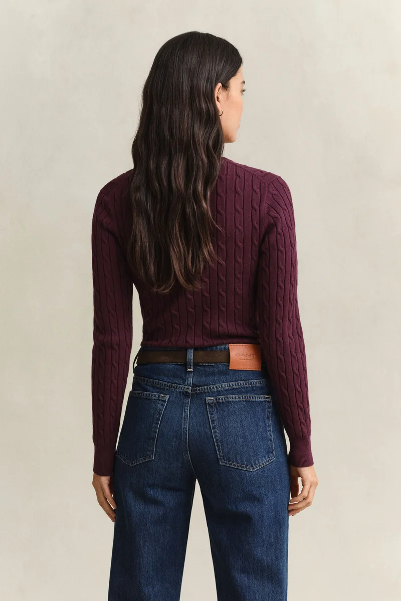 Gant  Stretch Cotton Cable C-Neck for Women | Best Price UAE