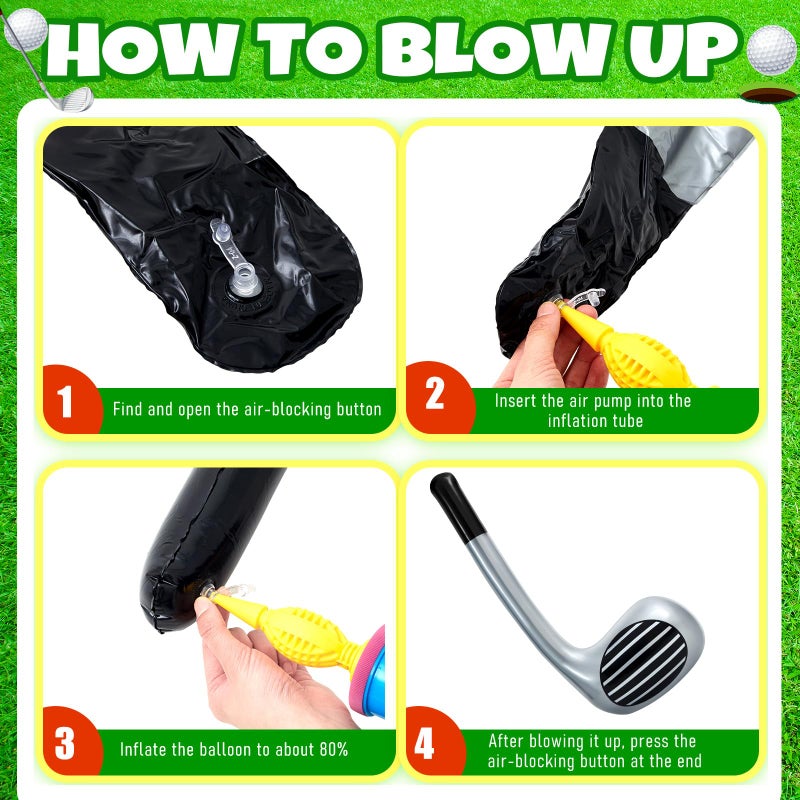 Rotatingpals 8 Pcs Golf Balloons Set 18'' Ball and 30'' Inflatable Club for Birthday Party Decorations, Golf Themed Events & Party Favors - Image 4
