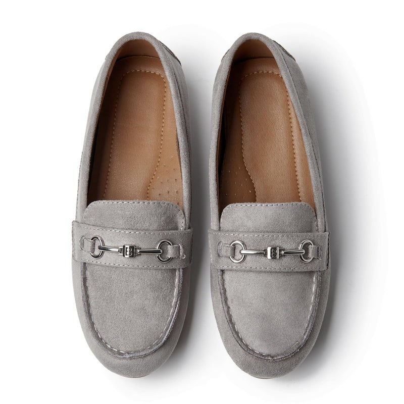 BGSTGUDS Women's Wide Loafers Shoes Cute Dressy Shoes Ladies Comfort Slip Ons Work Shoes, Grey, Size 10W - Image 1