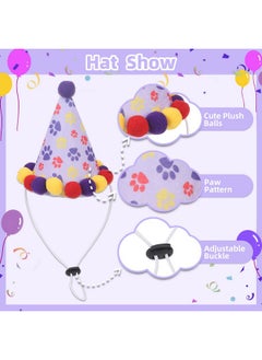 PUPTECK PUPTECK Dog Birthday Bandana Scarf with Cute Doggy Party Hat, Costume Decorations Supplies for Small Medium Large Dogs Boy Girl Outfit Gifts, Purple  - Image 5