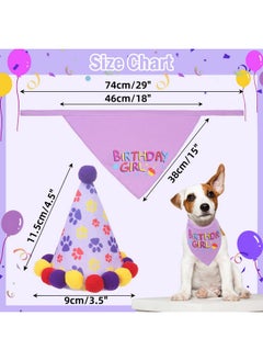 PUPTECK PUPTECK Dog Birthday Bandana Scarf with Cute Doggy Party Hat, Costume Decorations Supplies for Small Medium Large Dogs Boy Girl Outfit Gifts, Purple  - Image 3