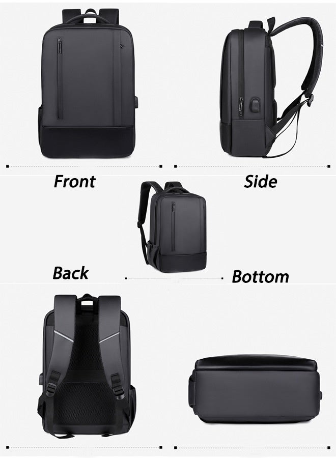 رويال حقيبة ظهر كبيرة جدًا للسفر للكمبيوتر المحمول بسعة 35 لترًا، حقيبة كمبيوتر مدرسية جامعية مقاومة للماء لأجهزة الكمبيوتر المحمولة مقاس 16 بوصة، حقيبة عمل معتمدة من شركات الطيران وحقيبة كمبيوتر مضادة للسرقة وحقائب كتب مدرسية جامعية هدايا للرجال والنساء (أسود) - Image 5