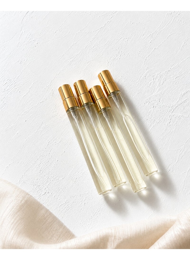 طقم عطور نسائي 4 عبوات 10 مل – فانيليا وورد وفواكه ومسك – رائحة جذابة