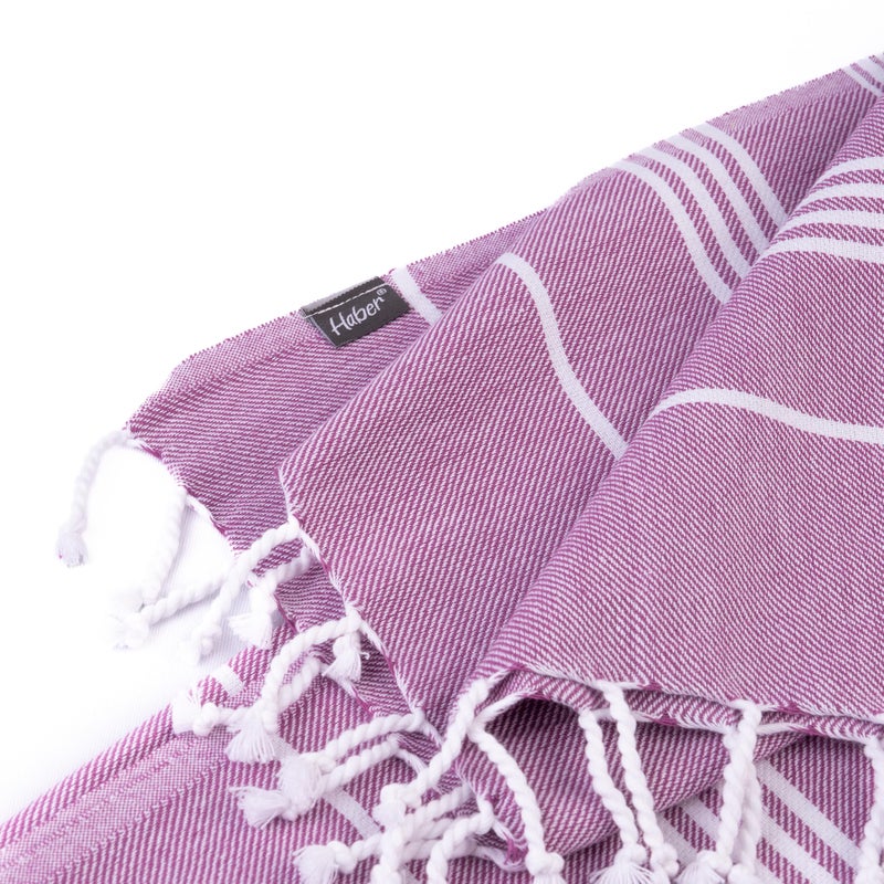 HABER - Premium Basic Large 100% Cotton Towel (152Cm X 76Cm) Soft, Absorbent and Comfortable Towels for Bath Large Size Quick Dry for Bath, Gym & Travel, Pack of 1pcs - Dew Purple - Image 4