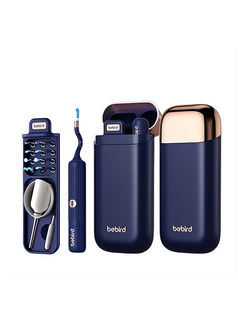BEBIRD Earsight Plus Ear Wax Removal Tool Camera & Light, Visual Earwax Cleaner with Cleaning Kit As Spade/Spoon/Picker/Tweezers Clean Ears for Family, Ear-Scope Wireless WiFi Connect (Dark Blue)