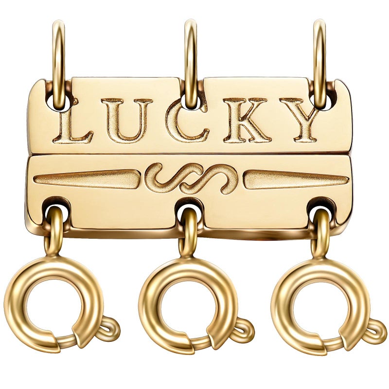 OHINGLT Lucky Necklace Layering Clasps Separator for Stackable,14K Gold and Silver Plated Multiple Necklace Clasps for Women - Image 1