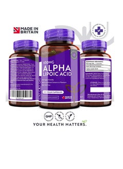 Nutravita Alpha Lipoic Acid 650mg ‚ 120 High Strength Vegan-Friendly Capsules ‚ Natural, No Synthetic Binders or Fillers ‚ 4 Month Supply  - Image 2