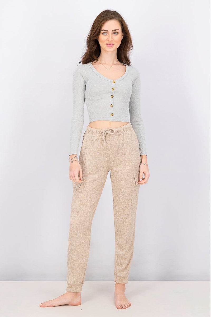 UNDIZ Women Solid Full Sleeves Pajamas Top, Grey - Image 3