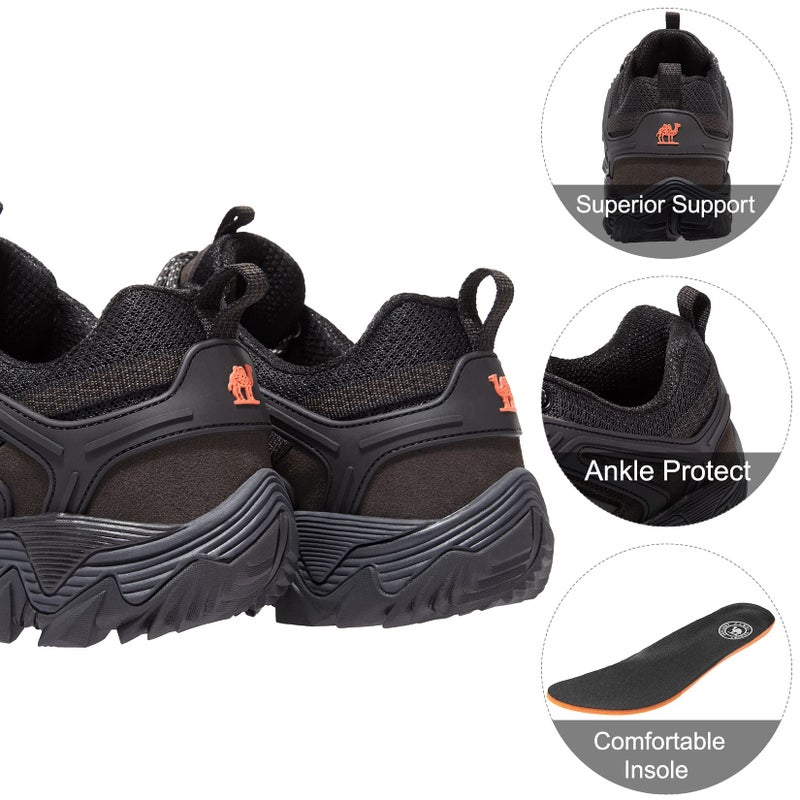 CAMEL CROWN Hiking Shoes Men Breathable Non-Slip Sneakers Lightweight Low Top for Outdoor Trailing Trekking Walking 7 Charcoal Grey - Image 5