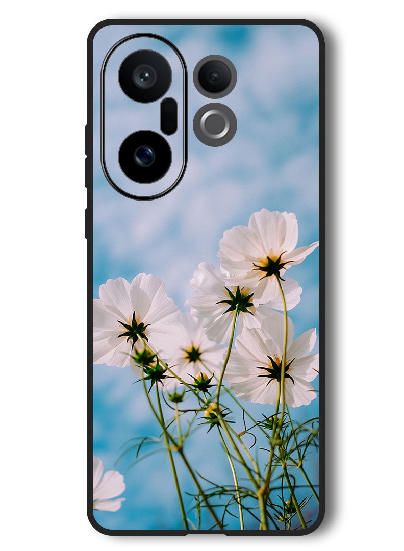 Theodor Case Compatible with Vivo X200 FE 6.31 Inch Protection Shockproof Bumper Cover cosmos_flowers_white - Image 1