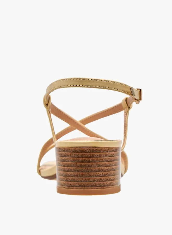 Paprika YELLOW Women Block Heel Buckle Closure Sandals for Women | Best Price UAE