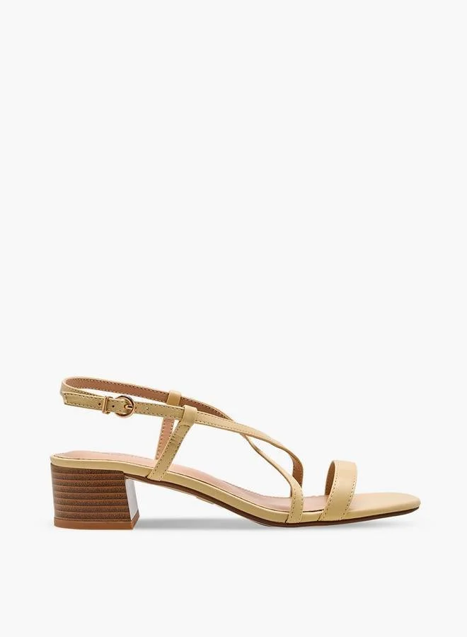 Women Block Heel Buckle Closure Sandals