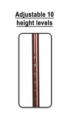 MUBBA 4 Leg Walking Stick Height Adjustable Iron Stick Quadripod Stick Four Leg Brown - Image 4