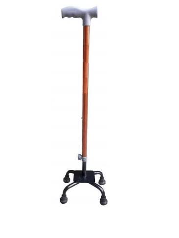 MUBBA 4 Leg Walking Stick Height Adjustable Iron Stick Quadripod Stick Four Leg Brown - Image 5