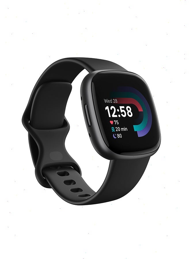 FitBites Fitbit Versa 4, Health & Fitness Smartwatch with Built-in GPS and Up To 6+ Days Battery Life, 6-months Premium Membership Included, compatible with Android and iOS Black/Graphite  Electronic Accessories > Wearables > Smartwatch - Image 1