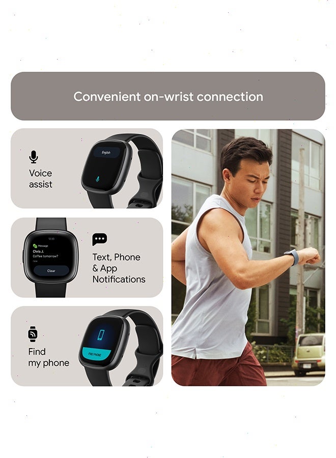 FitBites Fitbit Versa 4, Health & Fitness Smartwatch with Built-in GPS and Up To 6+ Days Battery Life, 6-months Premium Membership Included, compatible with Android and iOS Black/Graphite  Electronic Accessories > Wearables > Smartwatch - Image 4