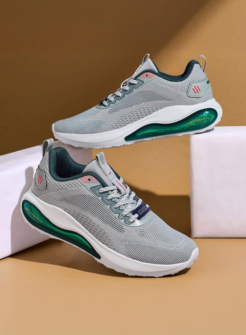 CAMPUS Men’s Grey Running Shoes – Breathable Knit Upper Shoes with Stylish Contrast Detailing - Image 3