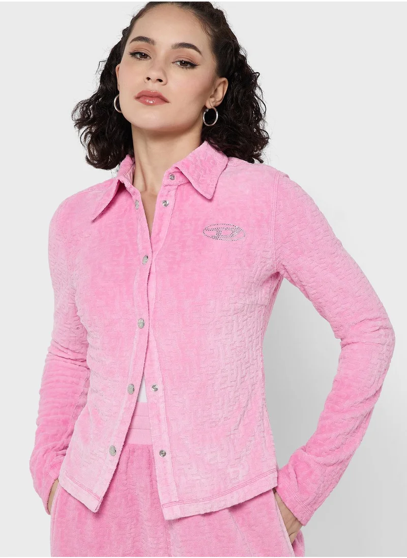 DIESEL Button Down Crop Top