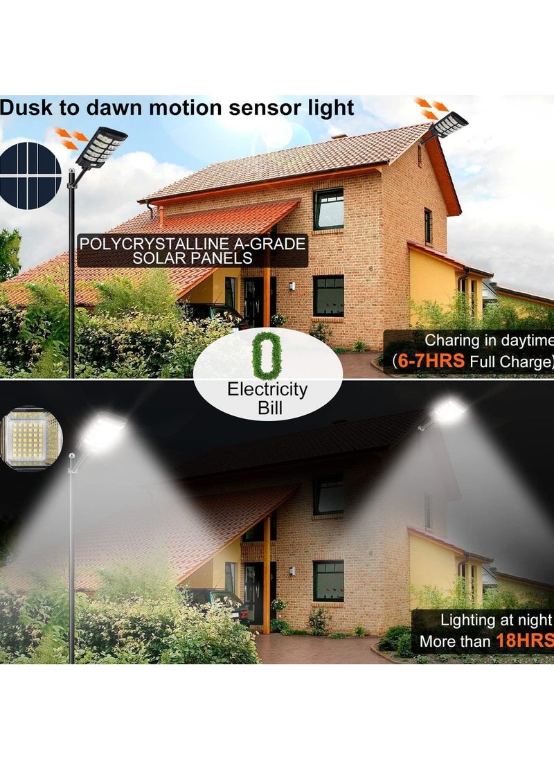 Generic - 5000w Solar Street Light Dusk to Dawn With Remote Control Motion Sensor Solar Lights Outdoor Waterproof Perfect for Patio Shed Garden Backyard - Image 1