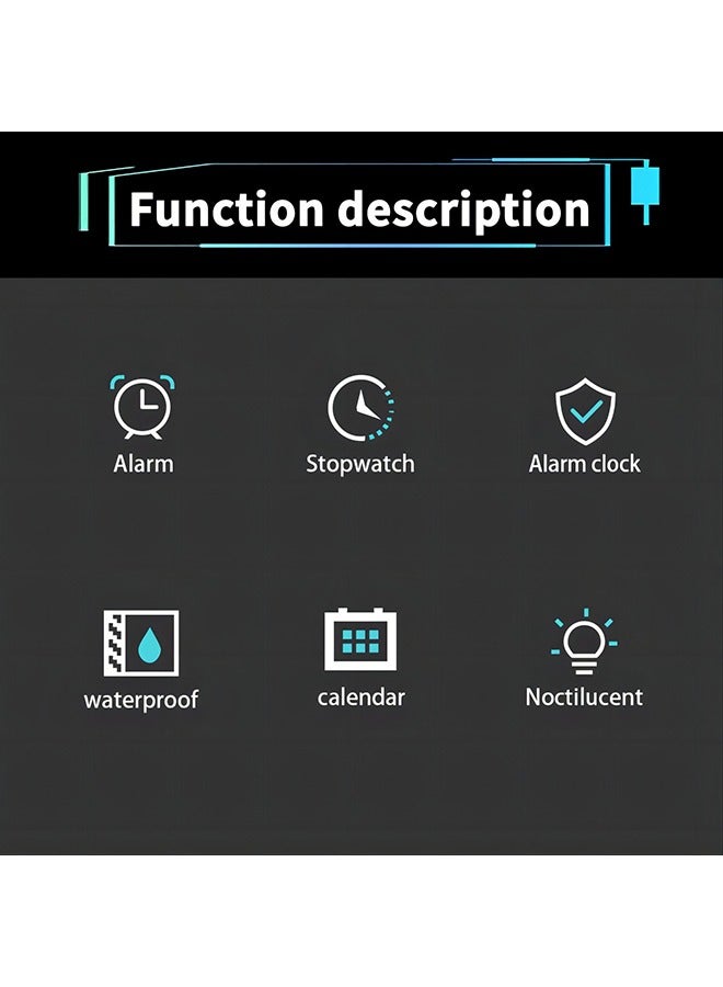 Kids Multifunction Sports Water Resistant Digital Watch Multicolour - Image 4