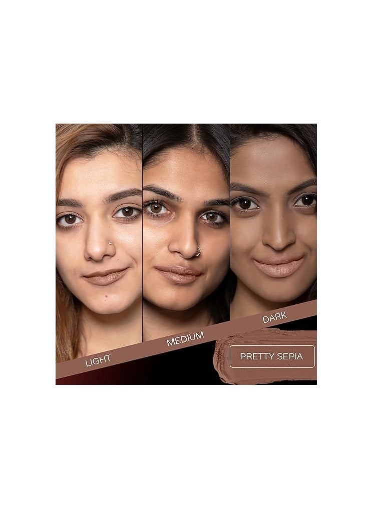 FACES CANADA Weightless Matte Lipstick - Pretty Sepia 08 (Brown), 4.5g | Highly Pigmented Lip Color | Smooth One Stroke Glide | Moisturizes & Hydrates Lips | Vitamin E, Jojoba & Almond Oil Enriched - Image 2