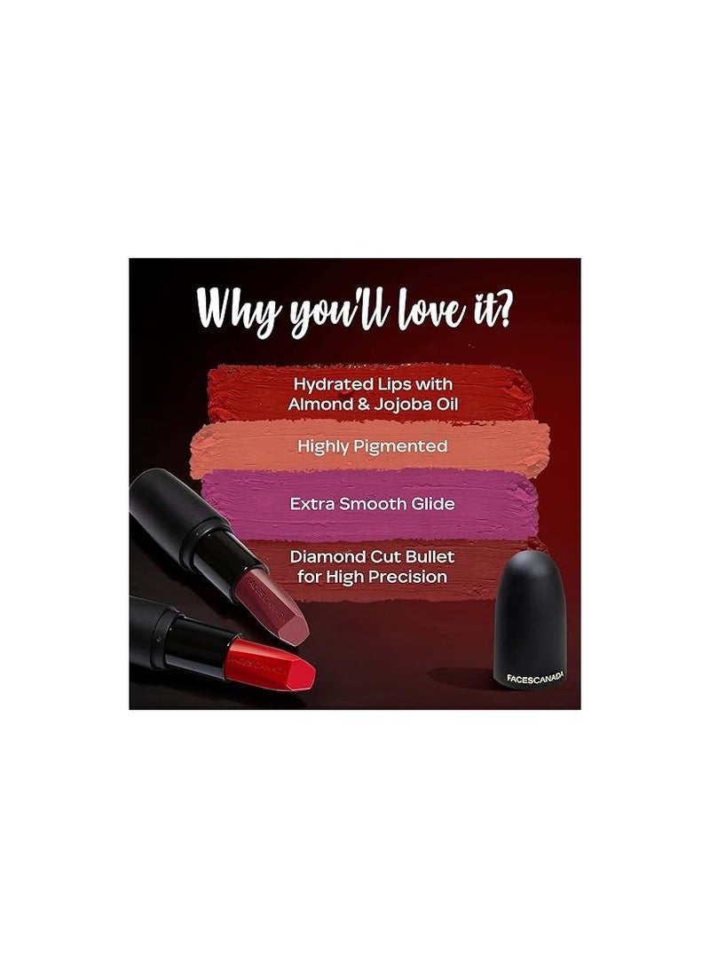FACES CANADA Weightless Matte Lipstick - Pretty Sepia 08 (Brown), 4.5g | Highly Pigmented Lip Color | Smooth One Stroke Glide | Moisturizes & Hydrates Lips | Vitamin E, Jojoba & Almond Oil Enriched - Image 3