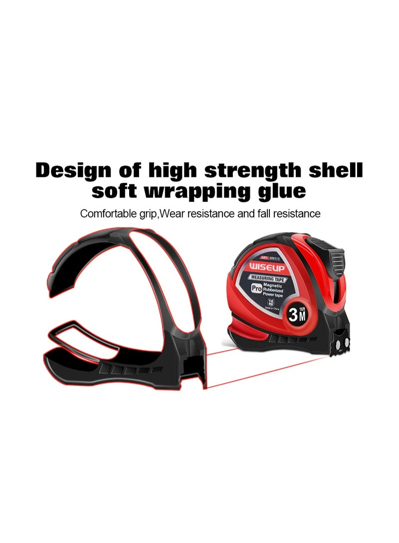 وايزأب شريط قياس ممغنط 3 متر  تدريج متري وبوصة شريط ذهبي تتدرج واضج - هيفي ديوتي - Image 3