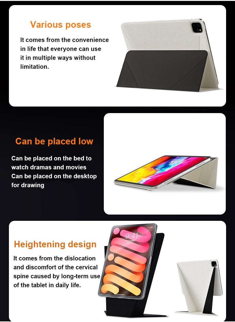 لوميكا - جراب Apple iPad Pro مقاس 11 بوصة (الجيل الثاني والثالث والرابع) جراب قرص مغناطيسي ذكي قابل للفصل بمشبك مزدوج جراب iPad أعلى ، ينام مع إيقاظ تلقائي ، يمكن وضعه قلم رصاص رقمي أسود - Image 1