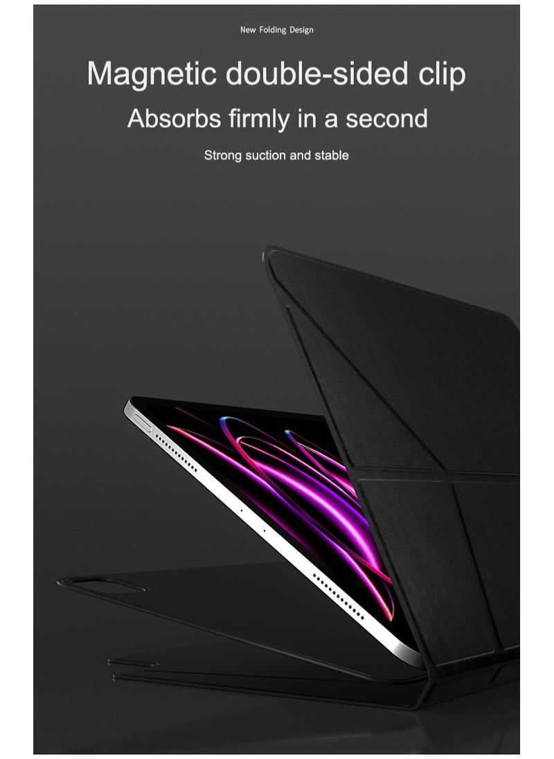 لوميكا - جراب Apple iPad Pro مقاس 11 بوصة (الجيل الثاني والثالث والرابع) جراب قرص مغناطيسي ذكي قابل للفصل بمشبك مزدوج جراب iPad أعلى ، ينام مع إيقاظ تلقائي ، يمكن وضعه قلم رصاص رقمي أسود - Image 1