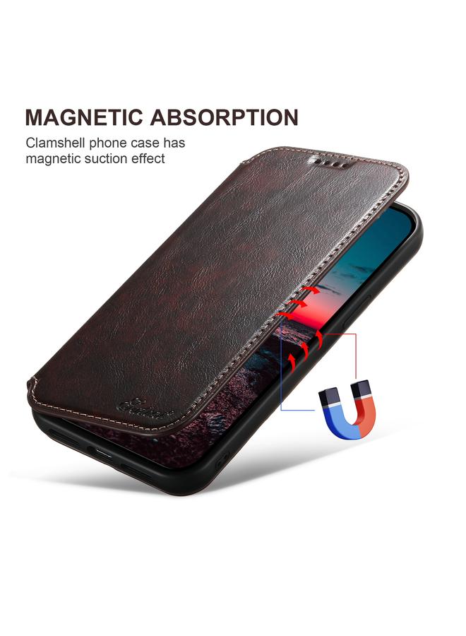 Suteni Case For iPhone 16 J05 Leather Magnetic MagSafe Phone Case - Image 2