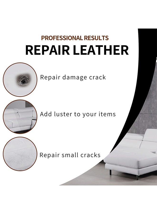 رايهونغ طقم إصلاح الجلود ، للأثاث طقم إصلاح الأريكة الجلدية المقاومة للماء ، كرسي خدش لون مرمم مزيل البقع متعدد الأغراض جل إصلاح الجلود # أبيض وأسود - Image 5