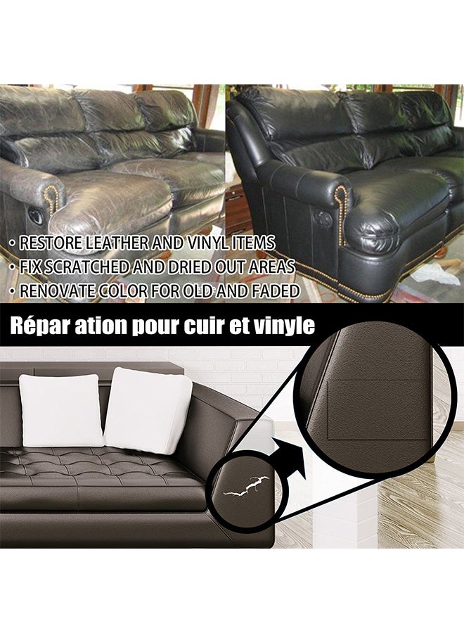 رايهونغ طقم إصلاح الجلود ، للأثاث طقم إصلاح الأريكة الجلدية المقاومة للماء ، كرسي خدش لون مرمم مزيل البقع متعدد الأغراض جل إصلاح الجلود # أبيض وأسود - Image 2