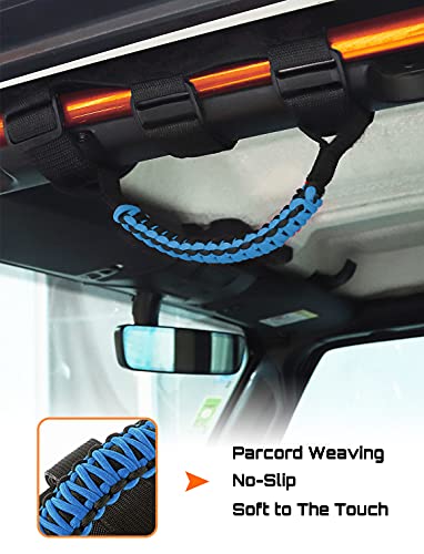 Savadicar 4 x Roll Bar Grab Handles Grip Handle for Jeep Wrangler CJ YJ TJ JK JL & Gladiator JT 1955-2023, Interior Accessories, Blue - Image 2