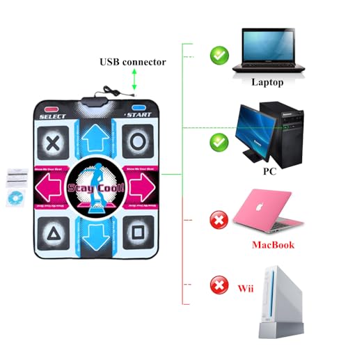 OSTENT USB Non-Slip Dancing Step Dance Mat Pad Blanket for PC Laptop Computer Video Game - Image 2