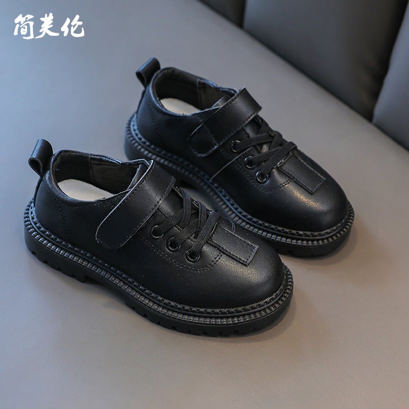2025 Autumn New Pure Leather Children'S Shoes Outdoor Casual Easiest For Match Leather Shoes Women'S Low-Top Soft Sole Plaid Anti-Slip Shoes For Men - Image 1
