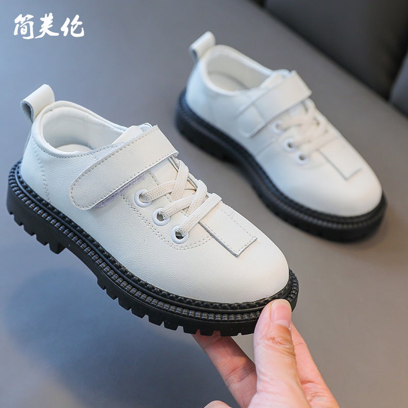 2025 Autumn New Pure Leather Children'S Shoes Outdoor Casual Easiest For Match Leather Shoes Women'S Low-Top Soft Sole Plaid Anti-Slip Shoes For Men - Image 4