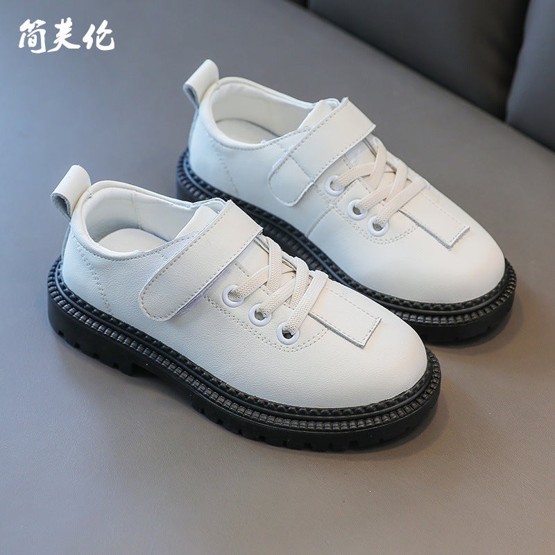 2025 Autumn New Pure Leather Children'S Shoes Outdoor Casual Easiest For Match Leather Shoes Women'S Low-Top Soft Sole Plaid Anti-Slip Shoes For Men - Image 5