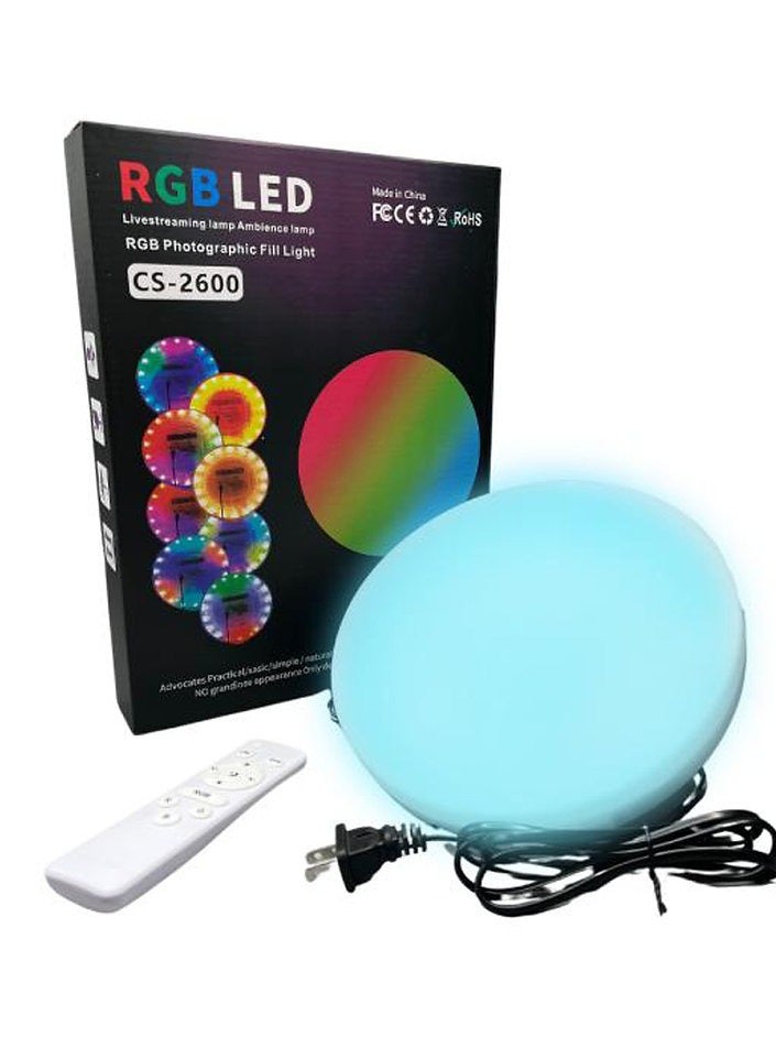 RGB LED Lamp CS-2600  Round Panel Light For Photography Home And Office Lighting Remote Control - Image 2