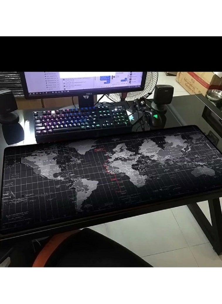 CATANES - Gaming Mouse Pad World Map Design Keyboard Laptop Computer PC Gamers Pad Large Rubber Waterproof Non-Slip Home Office Desk Mat - Image 1