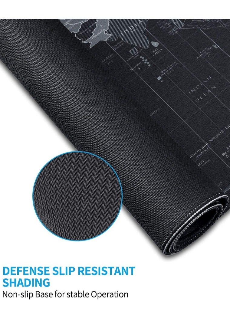 CATANES - Gaming Mouse Pad World Map Design Keyboard Laptop Computer PC Gamers Pad Large Rubber Waterproof Non-Slip Home Office Desk Mat - Image 1