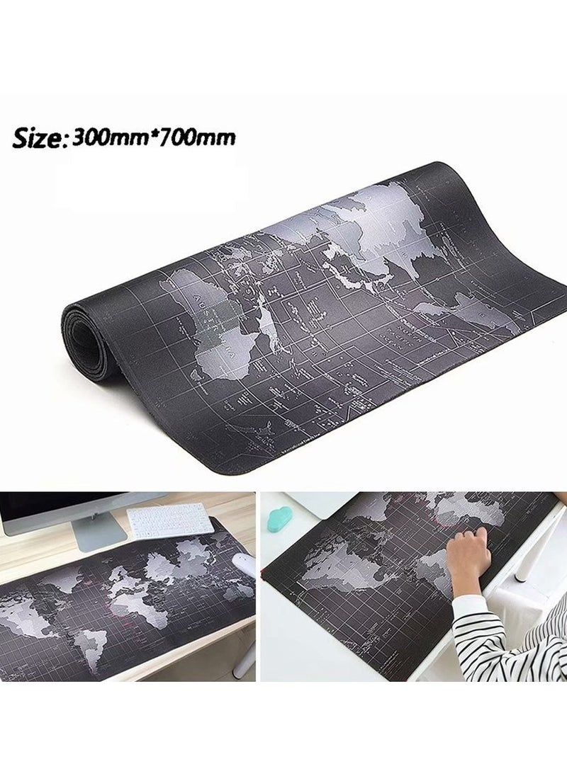 CATANES - Gaming Mouse Pad World Map Design Keyboard Laptop Computer PC Gamers Pad Large Rubber Waterproof Non-Slip Home Office Desk Mat - Image 1