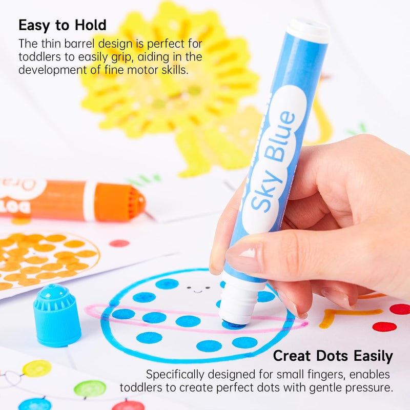 Shuttle Art Dot Markers, 30 Colors Washable for Toddlers with Free Activity Book, Bingo Daubers Supplies for Kids Preschool Children, Non Toxic Water-Based Dot Art Markers - Image 3