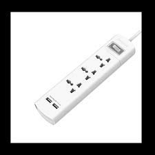 HuntKey HuntKey PVC 5 Socket Surge Protector with Individual Switches Overload Protection Copper Material Body and Smart IC Technology Extension Cord White  - Image 1