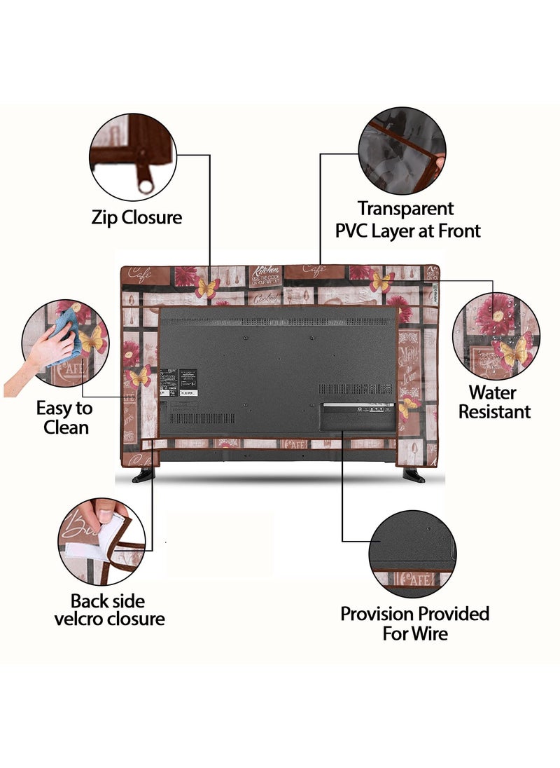 E-Retailer ERetailer Transparent LCDLED TV Protector Cover with Zipper Enclosure for 26 Inch Suitable for All Major Brand Model Size2553x17 Inches ColorBrown  - Image 5