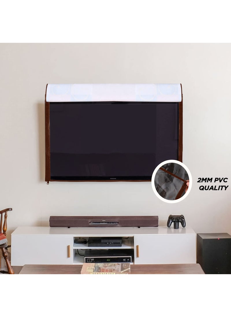 E-Retailer ERetailer Transparent LCDLED TV Protector Cover with Zipper Enclosure for 26 Inch Suitable for All Major Brand Model Size2553x17 Inches ColorBrown  - Image 2
