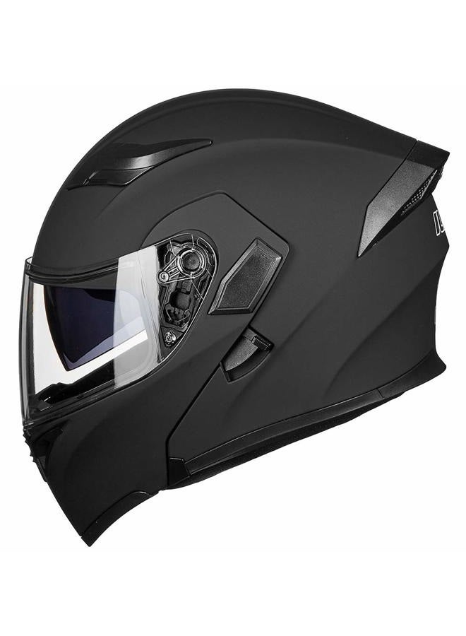 ILM Motorcycle Dual Visor Flip up Modular Full Face Helmet DOT LED Light Model 902L (M, Matte Black - LED) - Image 4