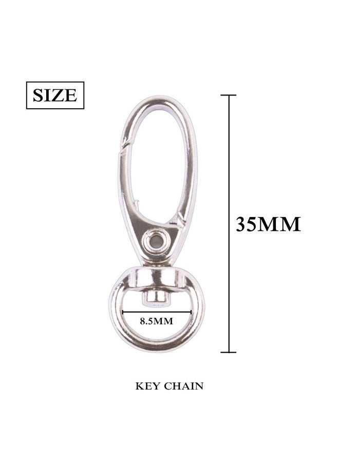 BronaGrand Pack Of 50 D Swivel Trigger Clips Hooks Metal Key Ring Lobster Clasps  - Image 3